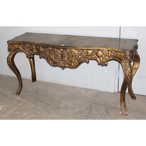 6 - A French Louis XIV style giltwood console table or 