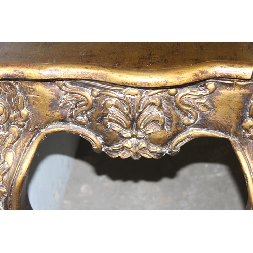 6 - A French Louis XIV style giltwood console table or 