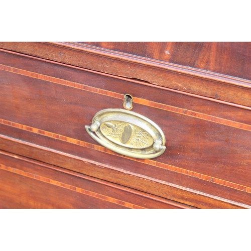 103 - A Victorian mahogany 2 over 3 Chest of Drawers with brass handles, approx 118cm wide x 51cm deep x 1... 