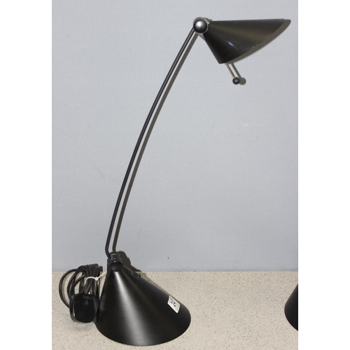 247 - Pair of black desk lamps by Där lighting, approx 55cm H