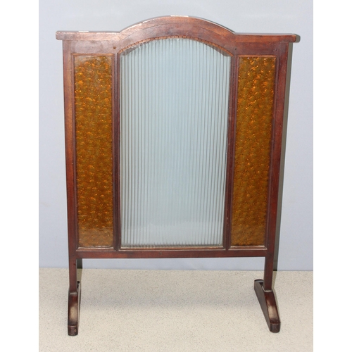 287 - Art Deco style glazed fire screen, approx 72 x 52cm