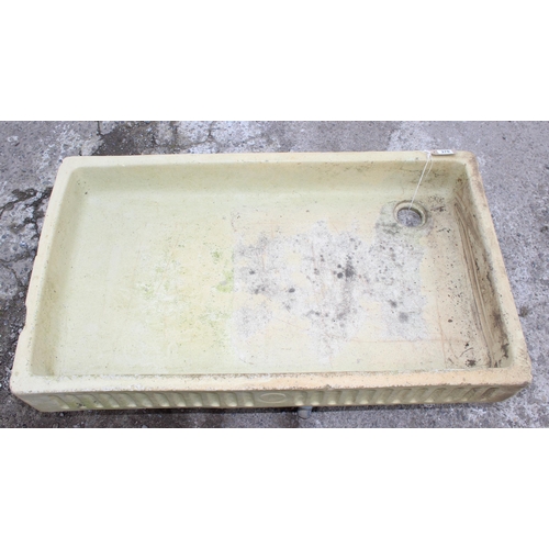 378 - A large vintage stoneware glazed sink, approx 62cm wide x 109cm deep x 14cm tall