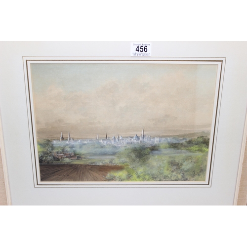 456 - Ken J. Messer (British 1931-2018): Original glazed and framed watercolour, likely of an Oxfordshire ... 