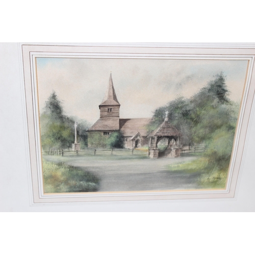 457 - Ken J. Messer (British 1931-2018): Original glazed and framed watercolour of St. Peters Church, Newd... 