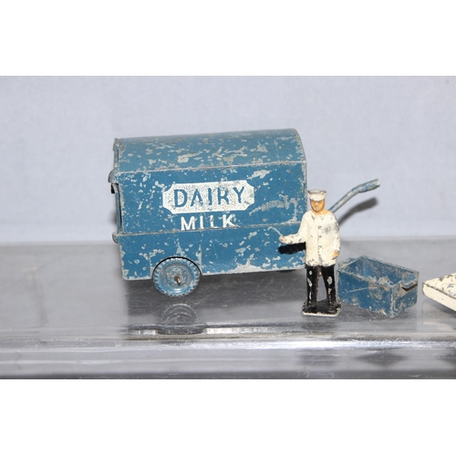 1515 - 2 x 1950s toys by 'Charbens' - a milk bottle float with bottles etc and a Hovis bread van with tray ... 