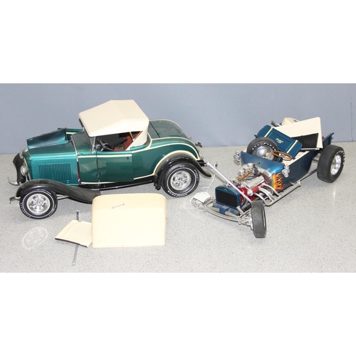 1543 - 2 vintage models of cars to incl a Model T Ford Hot Rod and a 32 Ford Hot Rod, approx 48cm long