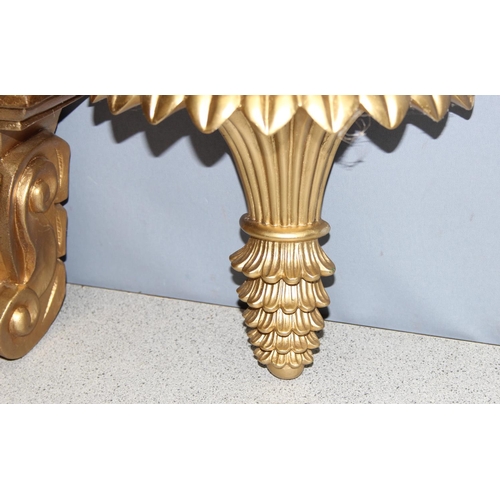 288 - 2 vintage gilt wall brackets, largest approx 30cm