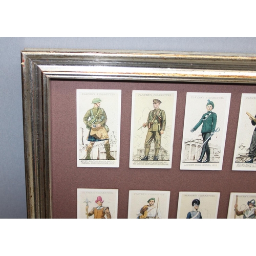 487 - 3 framed collections of military personnel cigarette cards, 2 John Players, the other Ogden's Cigare... 