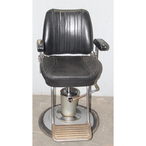 118 - Vintage Barber's chair, approx 58cm wide x 72cm deep x 110cm tall