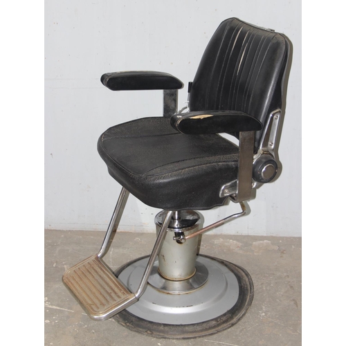 118 - Vintage Barber's chair, approx 58cm wide x 72cm deep x 110cm tall