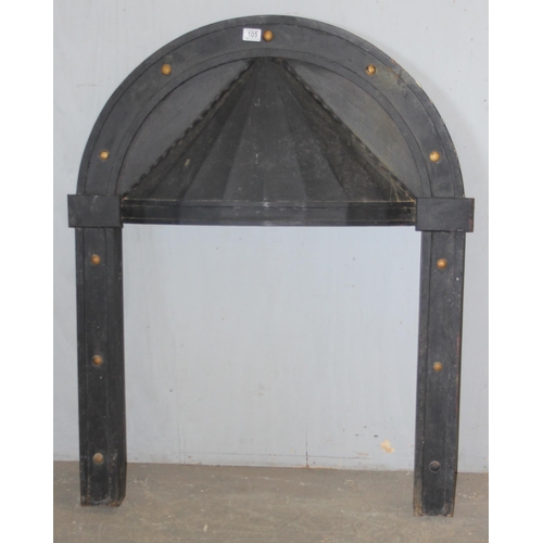 162 - Pair of antique style cast and wrought iron fire surround approx 93cm W x 120cm H