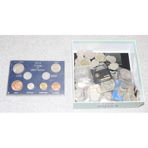 1280 - Qty of assorted coins to inc commemorative crowns, some in holders, mainly cupro-nickel, approx 1.3k... 