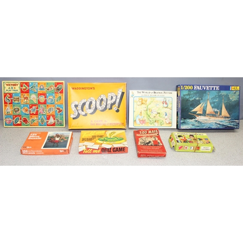 1558 - Qty of vintage toys, puzzles model kit and games etc