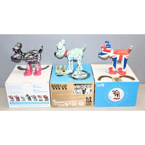 1559 - 3 boxed collectable Gromit ornaments from Wallace & Gromit with original boxes, originally sold to r... 