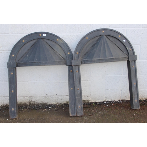 162 - Pair of antique style cast and wrought iron fire surround approx 93cm W x 120cm H