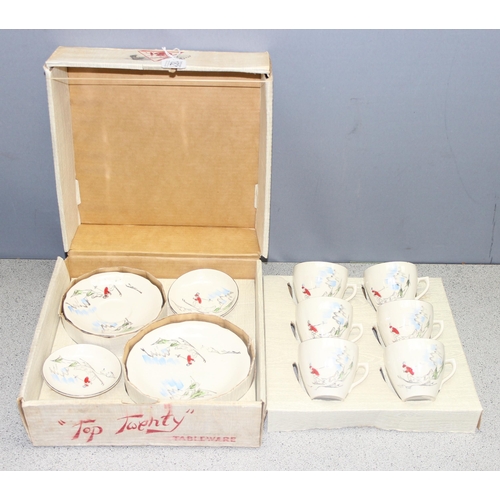 1821 - Boxed mid-century 'Top Twenty' 18 piece tableware set with alpine scene decoration