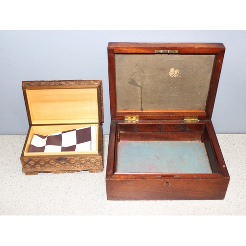 297 - 4 assorted wooden boxes, largest approx 26 x 20 x 10cm