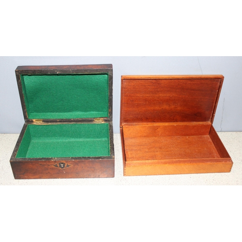 297 - 4 assorted wooden boxes, largest approx 26 x 20 x 10cm