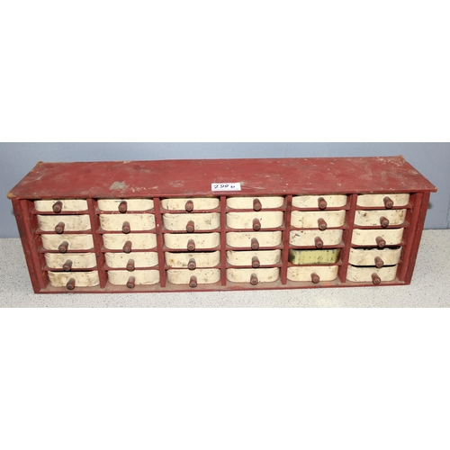 299D - A very unusual home made engineers chest consisting of 30 drawers (6x5) formed from vintage tobacco ... 