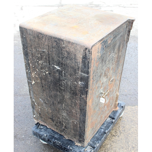 3 - A large vintage cast iron safe by J. Cartwright & Son of West Bromwich, approx 62cm wide x 60cm deep... 