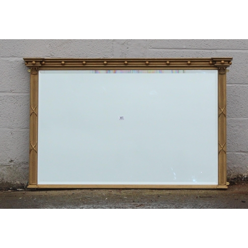 493 - Large antique style gilt-wooden framed over-mantel mirror with Corinthian column decoration, approx ... 