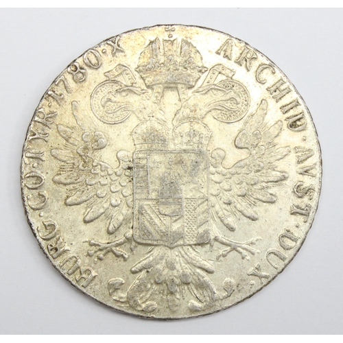 1210A - Austrian 1780 Maria Theresia Thaler silver coin, approx 28.02g gross, XRF confirmed