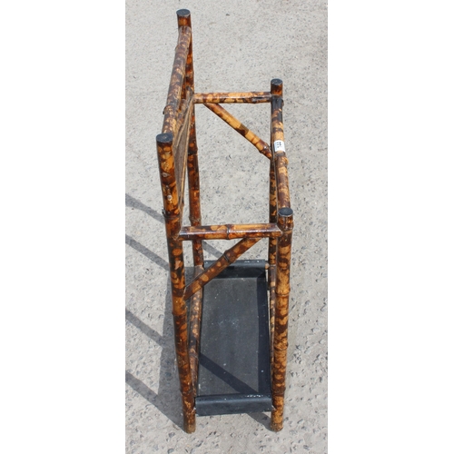 144 - A late Victorian Aesthetic Movement bamboo stick or umbrella stand, approx 52cm wide x 24cm deep x 8... 