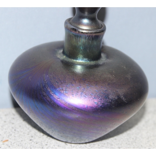 1699X - Iridescent art glass perfume bottle with stopper, marked Glasform to base, likely by John Ditchfield... 