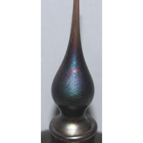 1699X - Iridescent art glass perfume bottle with stopper, marked Glasform to base, likely by John Ditchfield... 