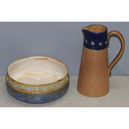 1816 - 2 pieces of vintage Royal Doulton to incl fruit bowl and water jug, tallest approx 20cm