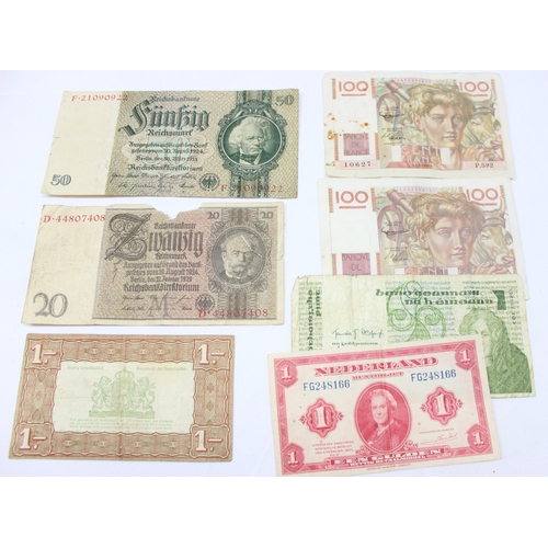 1205 - Qty of assorted interesting world banknotes to inc 2 1923 Canadian banknotes, $1 and $2 etc