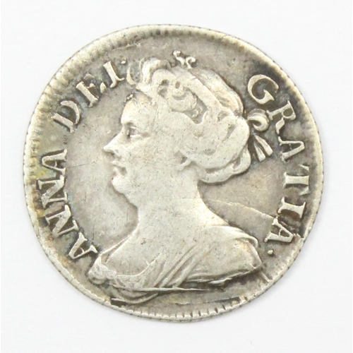 1212 - Queen Anne 1711 silver sixpence (6d) coin, good details, approx 2.97g gross, approx 22mm in diameter