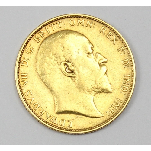 1217 - Edward VII 1903 gold full sovereign coin, Melbourne mint