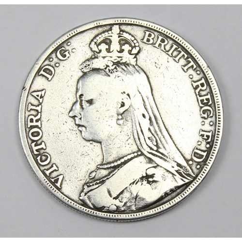 1276 - Queen Victoria 1889 silver crown coin, approx 27.69g gross