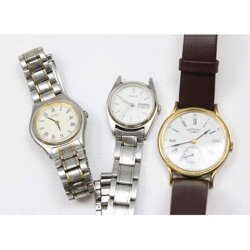 1319 - A Rotary watch with gold plated case and mechanical movement and 2 vintage ladies Seiko watches (3)