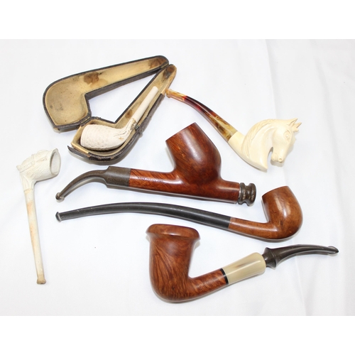 1670 - Qty of vintage smoking pipes to inc Meerschaum, Jethro 95, Butz Choquin calabash, 2 clay pipes and a... 