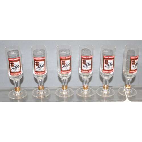 1840 - 6 Russian Stolichaya Vodka shot glasses