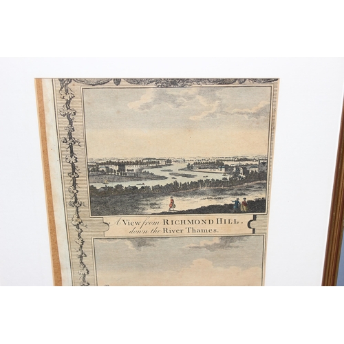 484 - Antique framed transport chromolithograph, and an antique print of London views, largest approx 50 x... 