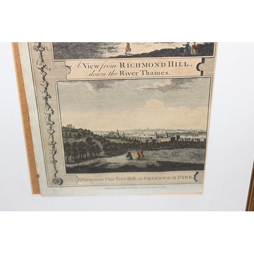 484 - Antique framed transport chromolithograph, and an antique print of London views, largest approx 50 x... 