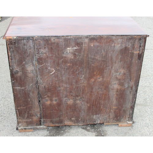 10 - A 19th century mahogany 2 over 3 chest of drawers with bun handles, approx 110cm wide x 55cm deep x ... 