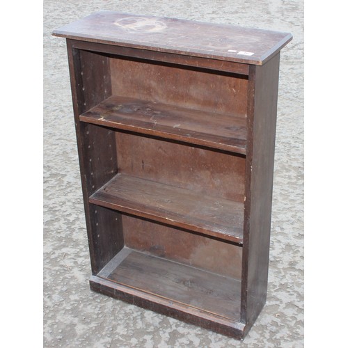 16 - A vintage 2 shelf mahogany bookcase with adjustable shelves, approx 66cm wide x 26cm deep x 100cm ta... 