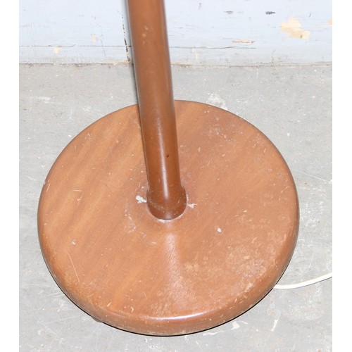 231 - Retro wooden and metal standard lamp with shade, approx 159cm tall inc shade