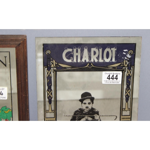 407 - 2 vintage advertising mirrors, one for Lincoln Motor Company and the other Charlie Chaplin 