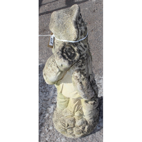 319 - 2 weathered concrete garden statues, tallest approx 75cm tall