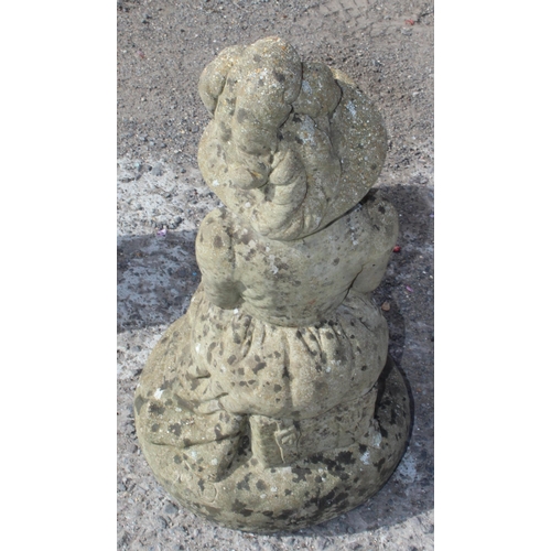 319 - 2 weathered concrete garden statues, tallest approx 75cm tall