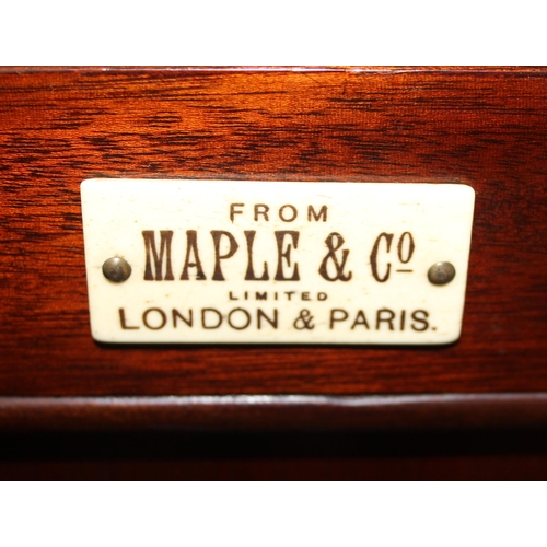 82 - An early 20th century Maple & Co mahogany sideboard, approx 122cm wide x 48cm deep x 94cm tall