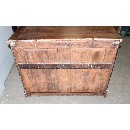 90 - Victorian mahogany 2/2 chest of drawers with brass handles, approx 107cm wide x 54cm deep x 85cm tal... 