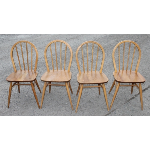 2 - A set of 4 blonde Ercol Windsor 370 dining chairs, each approx 86cm tall