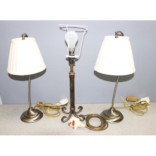 244 - 7 lamps to incl a floral Oriental example