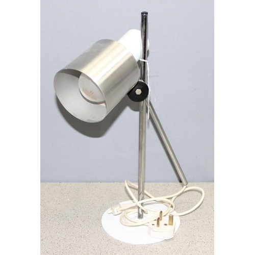 245 - Retro adjustable desk lamp with stainless steel shade, approx 42cm H